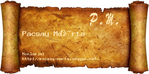 Pacsay Márta névjegykártya